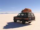 Our jeep in the Salar de Uyuni.